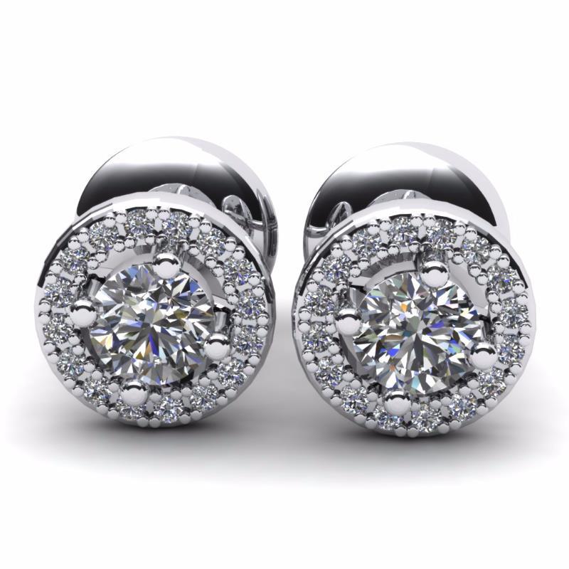 2,32 Karat Halo Echt Diamants Ohrstecker Rundschliff Diamanten Weißgold