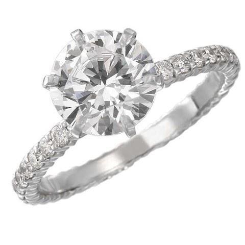 2,40 Karat Runder Echt Diamant Ehering Weißgold Dame Schmuck