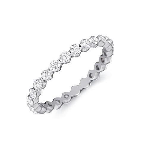 2,40 ct Brillantschliff Echt Diamant Eternity Band 14K Weißgold
