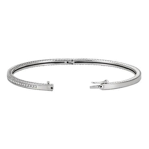 2,40 ct runder Pave Set Natürlich Diamant Armreif 14K