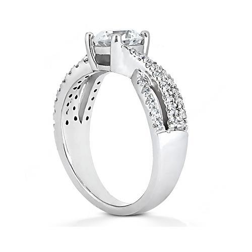 2,45 ct. Echt Diamant-Verlobungsring Twisted Shank Neuer