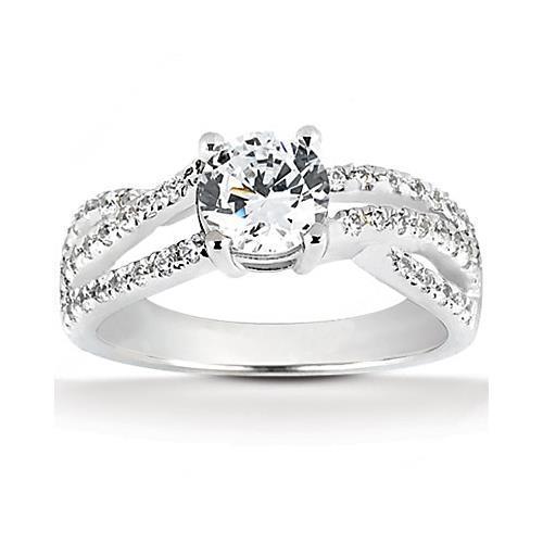 2,45 ct. Echt Diamant-Verlobungsring Twisted Shank Neuer Schmuck