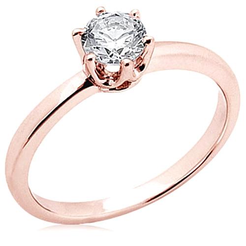 2,50 Karat Natürliche Aus der Erde Abgebauter Natürlicher Diamant Solitärring Roségold Schmuck