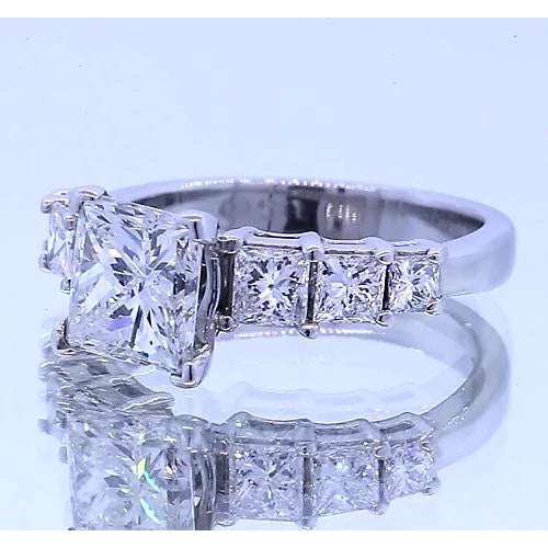 2,50 Karat Princess Cut Echt Diamant-Verlobungsring Schmuck Neu