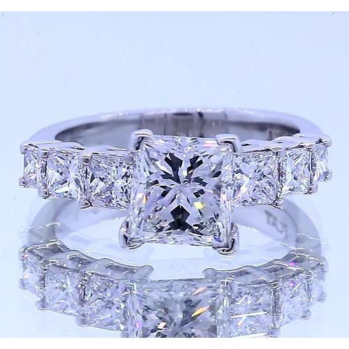 2,50 Karat Princess Cut Echt Diamant-Verlobungsring Schmuck Neu