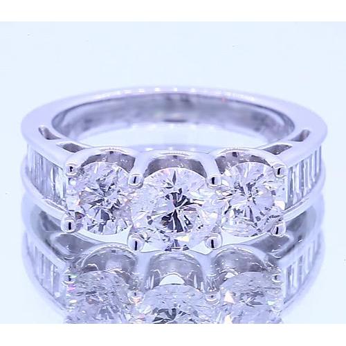 2,50 karat runder diamant-verlobungsring mit 3 steinen weißgold 14k