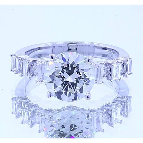 2,50 Karat runder Echt Diamant 4 Zinken Set Verlobungsring Schmuck