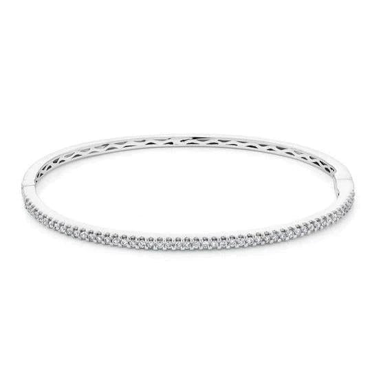 2,50 ct Runden Echt Diamants Damenarmband 14K Weißgold