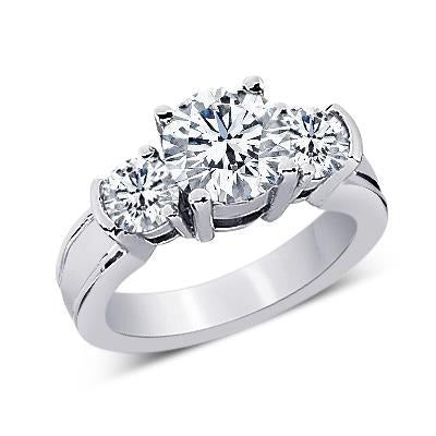 2,50 ct. Drei-Steine-Jubiläumsring mit runden Echt Diamanten