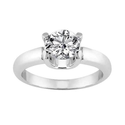 2,50 ct. Runder Echt Aus der Erde Abgebauter Natürlicher Diamant-Solitär-Verlobungsring Weißgold 14K