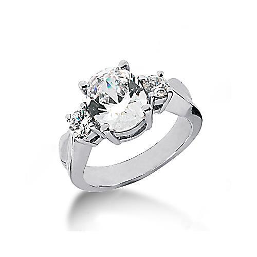 2,51 ct. Drei-Stein-Echt-Diamant-Verlobungsring Goldschmuck