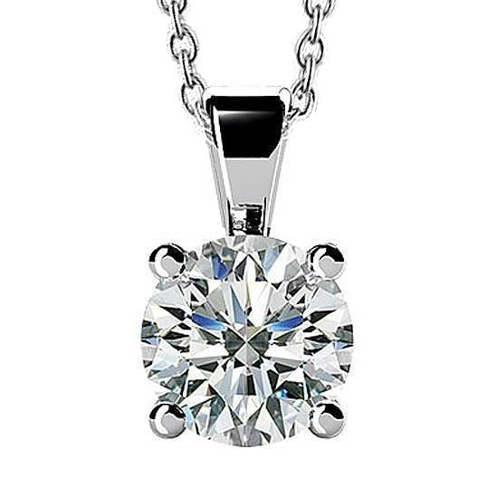 2,51 ct. solitär-diamant-anhänger mit kette halskette weißgold