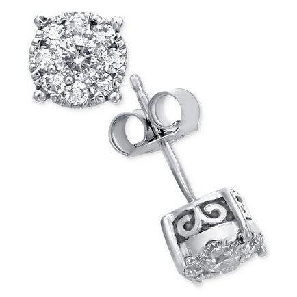 2,6 ct Krappenset Rundschliff Echt Diamant Damen Ohrstecker Halo