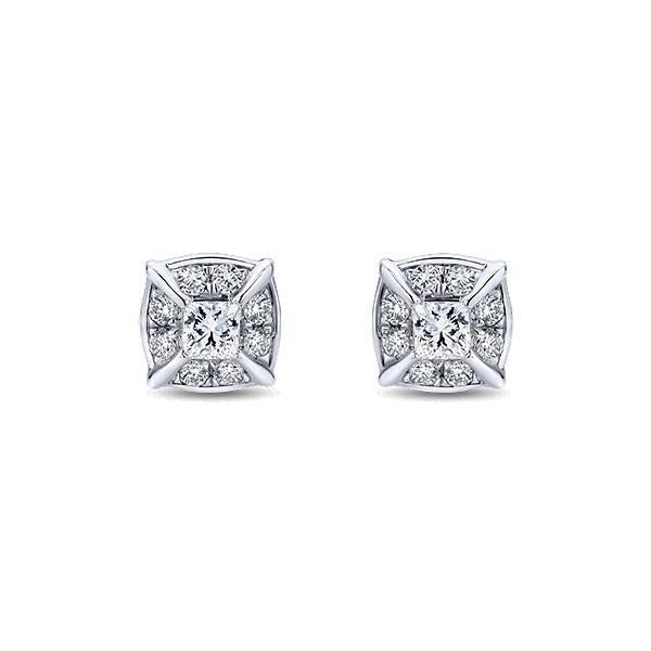2,6 ct Princess Cut funkelnde Echt Diamanten Lady Halo Ohrstecker