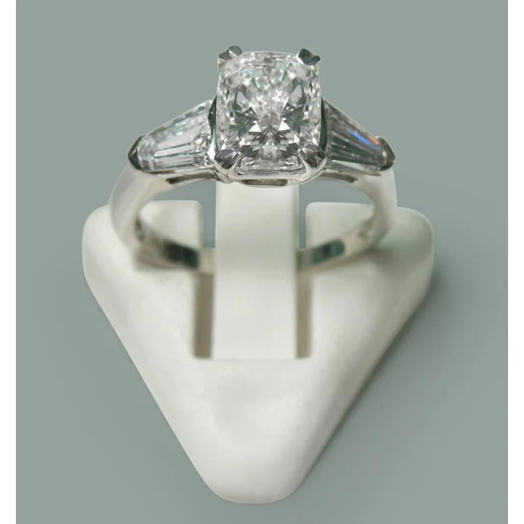 2,60 Ct Strahlender Echt Diamant Drei Stein Stil Ring Schmuck