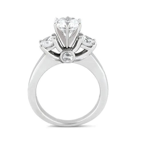 2,62 Karat F Vs1 Echt Diamantring 3 Steinring