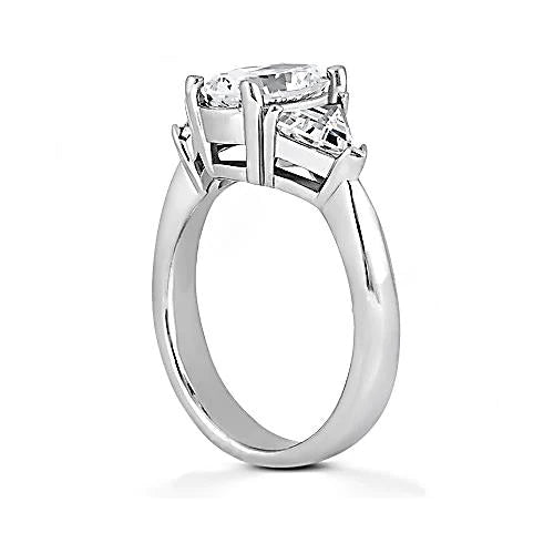 2,70 ct. Big Echt Diamants Verlobungsring Drei Steine Schmuck Neu