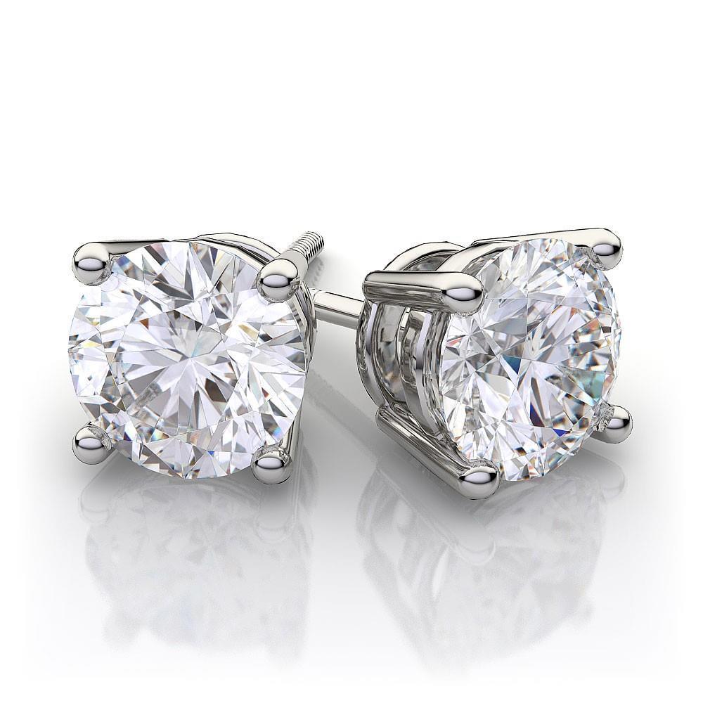 2,70 ct. runder solitär-diamant-damen-ohrstecker weißgold 14k