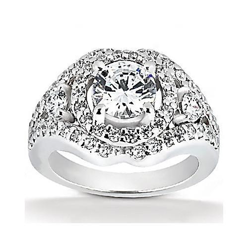2,72 ct. Großer Echt Diamantring Weißgold Jubiläumsschmuck