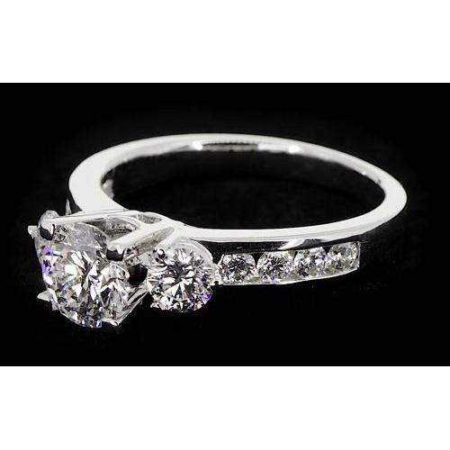2,75 karat drei-stein-ring-kanal-set runder diamantschmuck