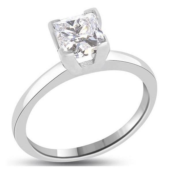 2,75 Karat Solitär-Hochzeitsring mit funkelnden Echt Diamanten im Princess-Schliff