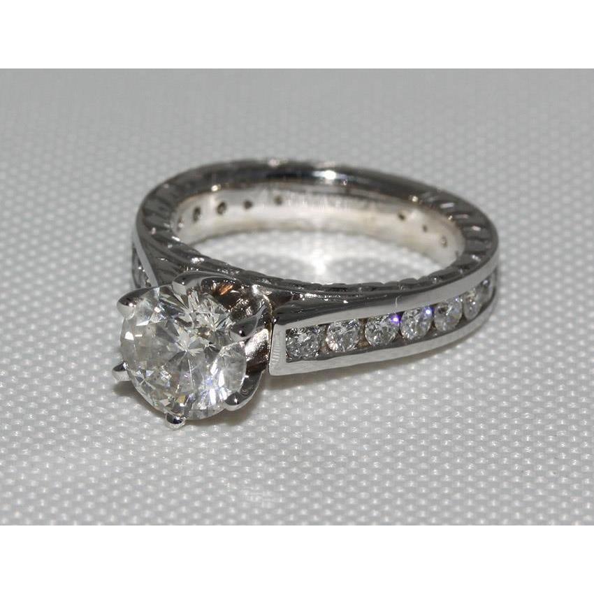 2,75 Karat funkelnder Echt Diamant-Solitärring mit Akzenten