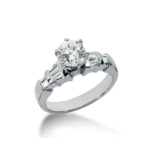 2,75 ct. Echt Diamant-Verlobungsring Baguette-Akzente