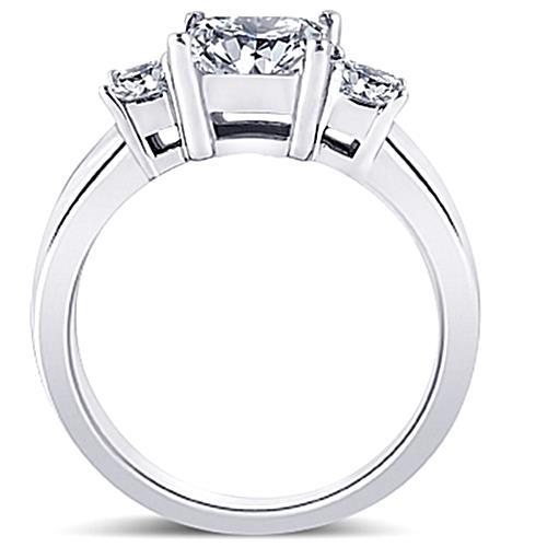 2,81 Karat Drei Steine Prinzessin Echt Diamanten Jubiläumsring Schmuck Neu