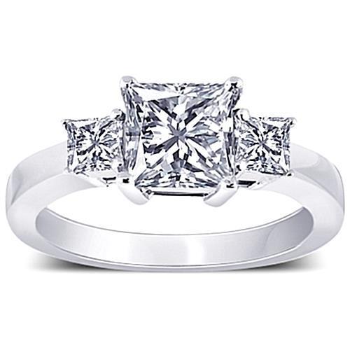 2,81 Karat Drei Steine Prinzessin Echt Diamanten Jubiläumsring Schmuck Neu