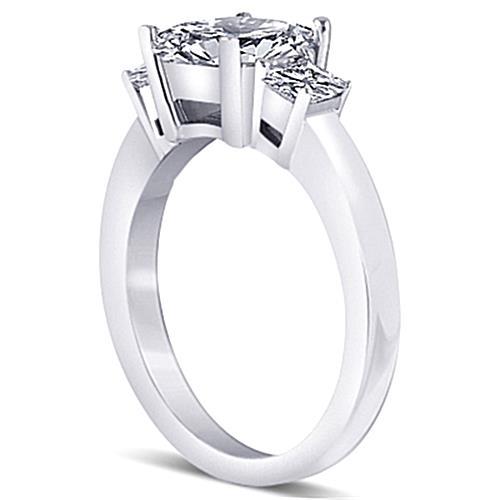 2,81 Karat Drei Steine Prinzessin Echt Diamanten Jubiläumsring Schmuck Neu