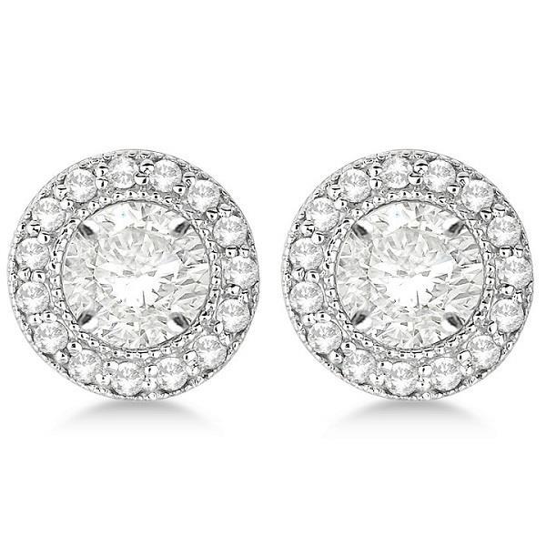 2,90 Karat Runde Echt Diamantjacke Damen Ohrring Weißgold 14k Ohrstecker