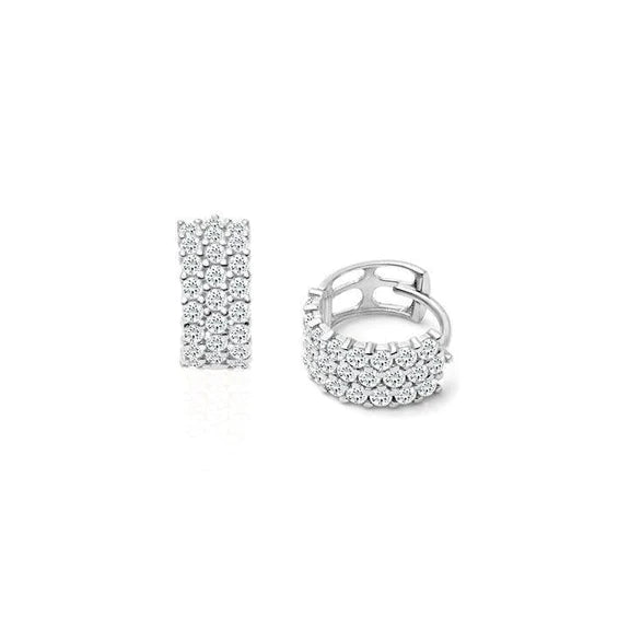 2,90 ct Wunderschöne Damen Creolen Weißgold mit Echt Diamanten im Rundschliff