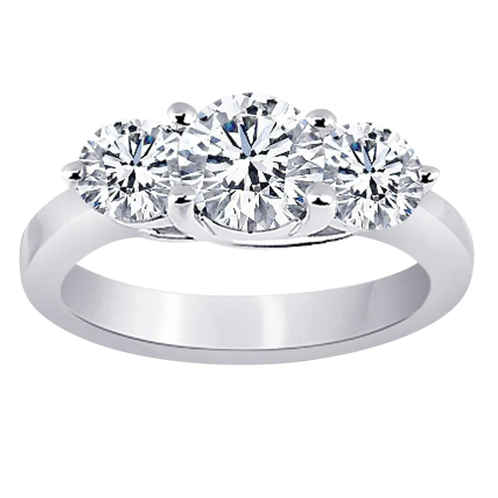 2,91 Karat Drei-Steine-Echt-Diamant-Verlobungsring Gold Neu