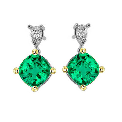 Brillanter Smaragd Gemstone Earring 2 Karat – Hauptansicht