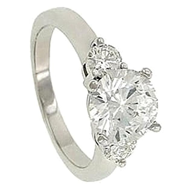 2.01 Echt Aus der Erde Abgebauter Natürlicher Diamant Royal Verlobungsring Drei Steine Schmuck Neu