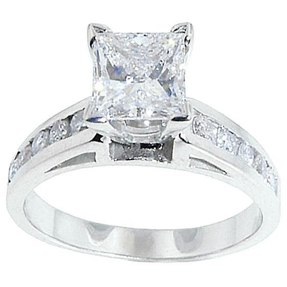 2.01 Karat Hochwertiger Echt Diamant Prinzessin Verlobungsring New Solitaire