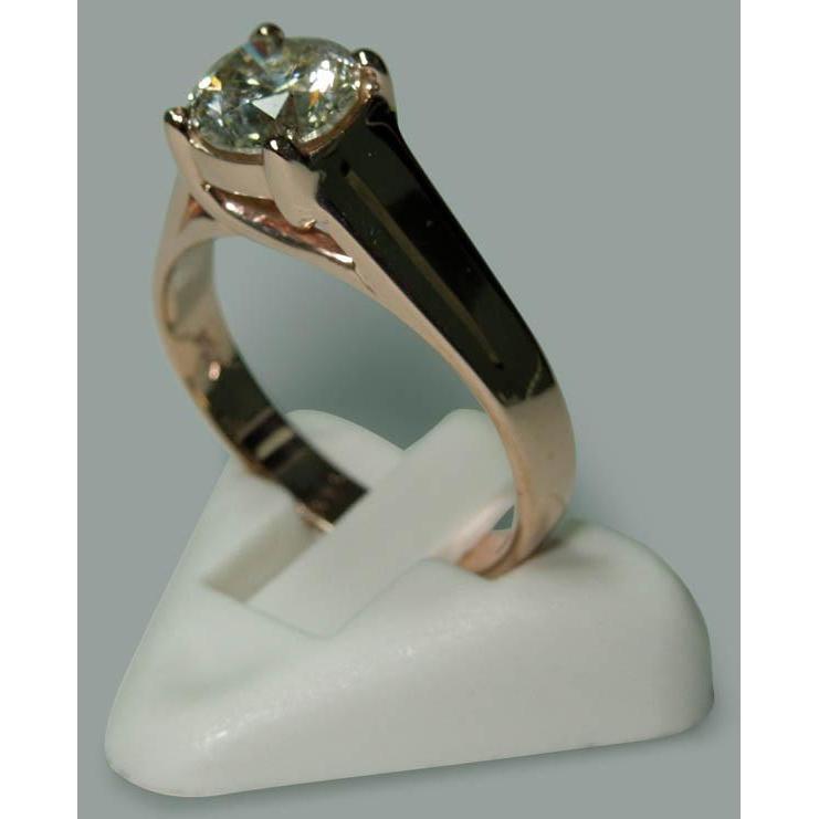2.01 Karat runder Echt Diamant Solitär Ring Schmuck Neu Roségold 14K
