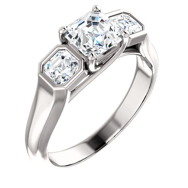 2.21 Karat Echt Diamant-Verlobungsring mit drei Steinen