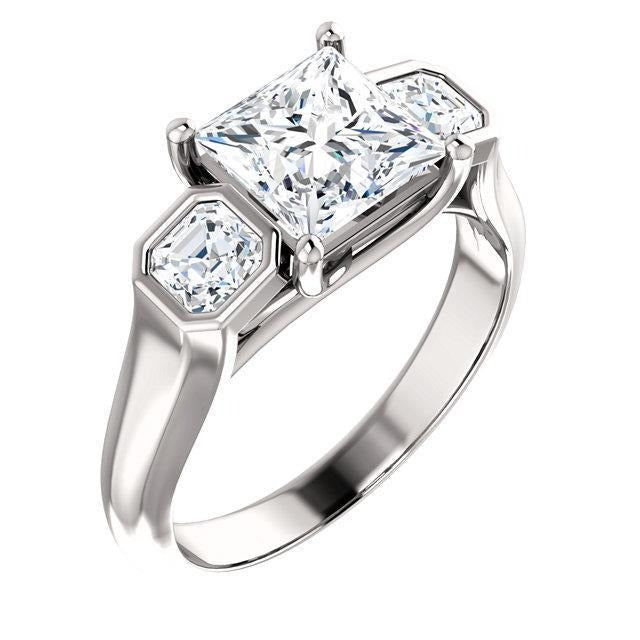 2.21 Karat Echt Diamant-Verlobungsring mit drei Steinen