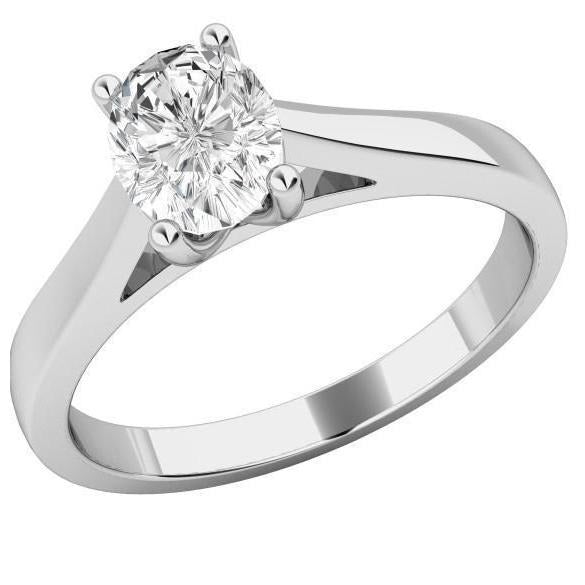 2.25 ct Verlobungsring mit Solitär-Echt Aus der Erde Abgebauter Natürlicher Diamant im Ovalschliff