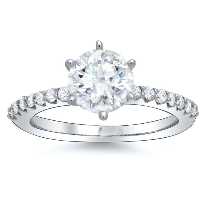 2.30 Karat funkelnder Echt Diamant-Verlobungsring Weißgold 14K