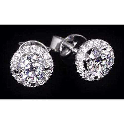 2.32 Karat Echt Diamanthalo-Ohrstecker