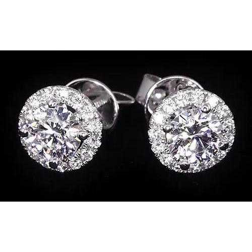 2.32 Karat Echt Diamanthalo-Ohrstecker