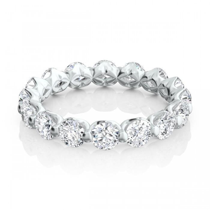 2.40 Karat runder Echt Aus der Erde Abgebauter Natürlicher Diamant-Verlobungsband Weißgoldschmuck