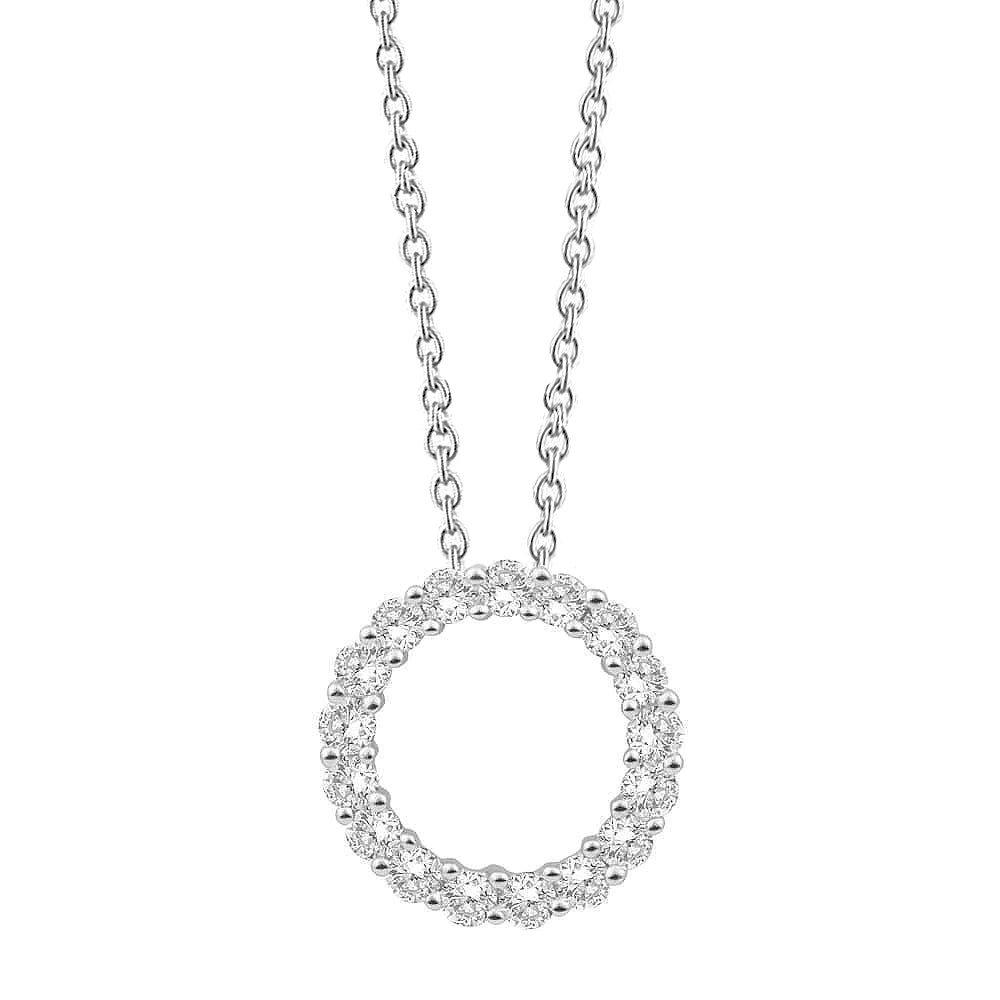 2.50 Karat Echt Diamanten im Rundschliff Damen Anhänger Halskette Weißgold 14K