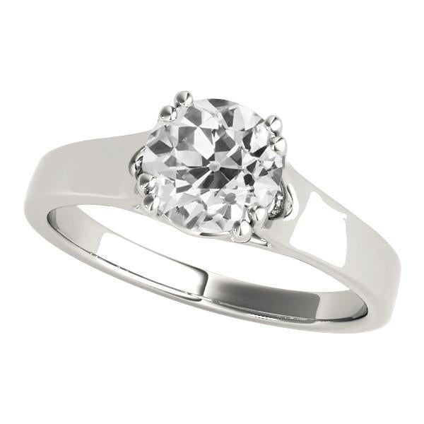 2.50 Karat Solitärring Old Mine Cut Echt Diamant Doppelstift Set