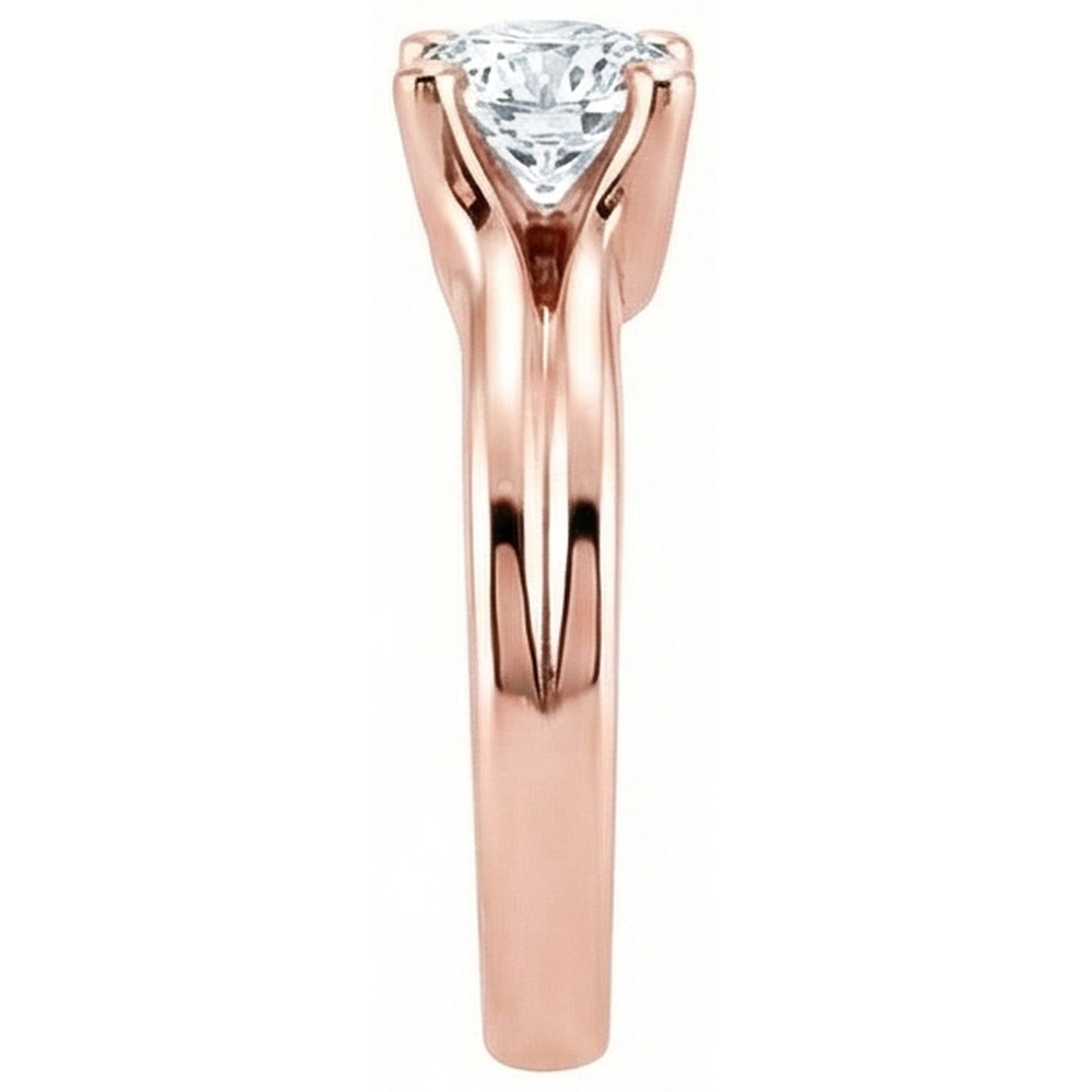 2,50 ct. Runder Echt Aus der Erde Abgebauter Natürlicher Diamant-Solitärring aus Roségold Neu
