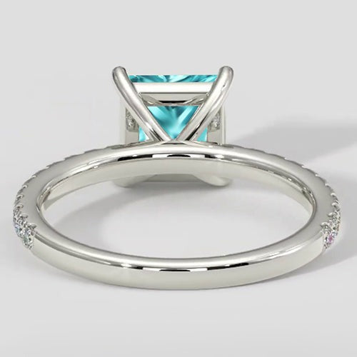 2,75 Karat Paraiba-Ring im Kissenschliff