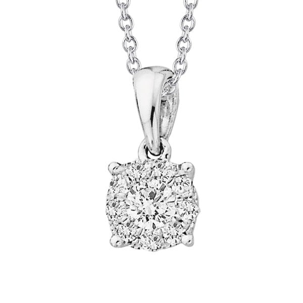 2.85 ct funkelnde Echt Aus der Erde Abgebauter Natürlicher Diamanten im Rundschliff Anhänger Halskette Weißgold 14K
