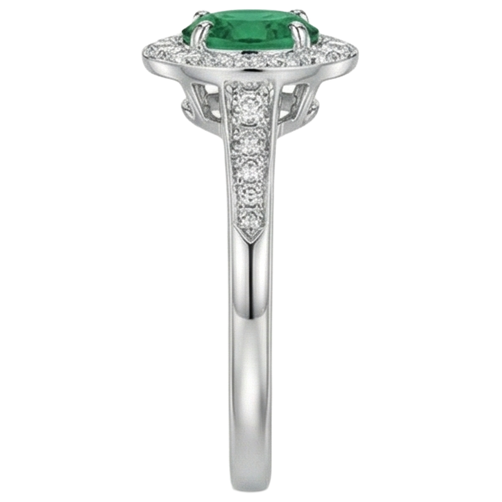 echter oval smaragd 3.75Karat ring mit Diamantbesatz